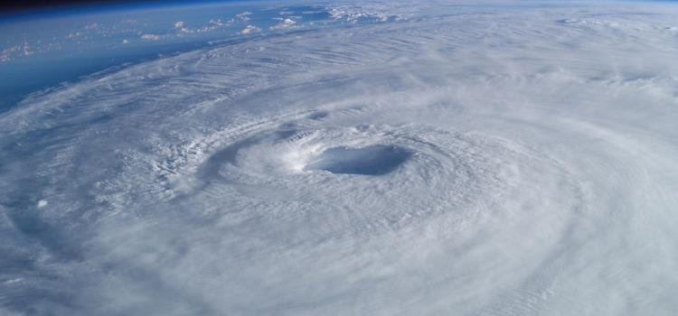 A hurricane, as seen from space