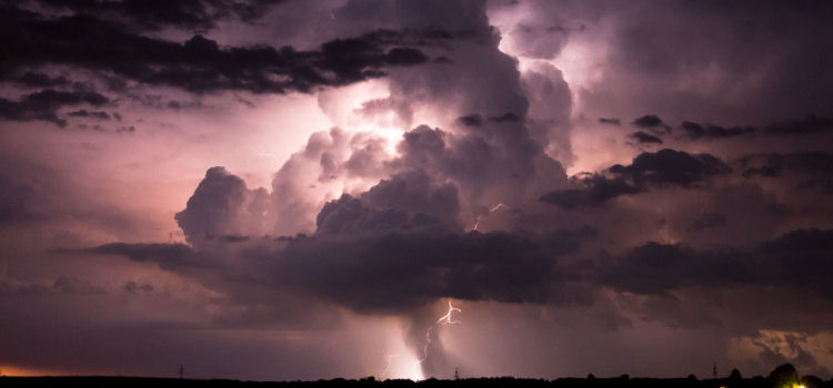 Lightning within a storm cell